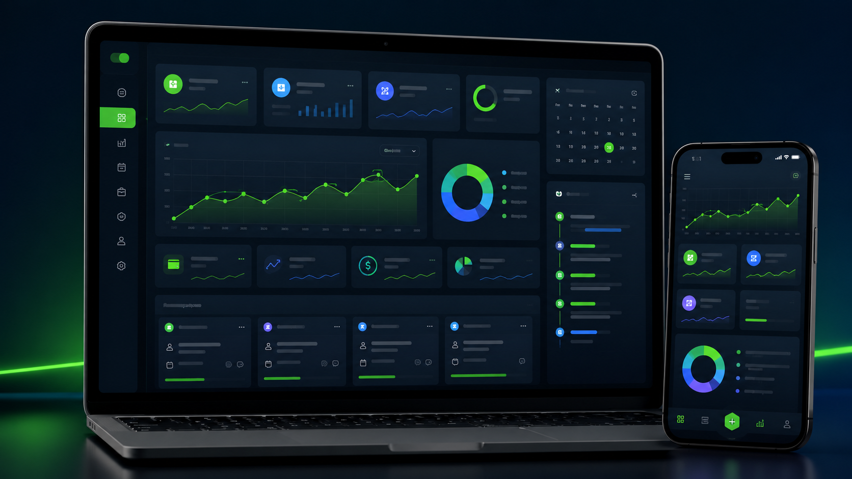 Mockup do OperionS em notebook e celular
